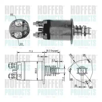 Тяговое реле, стартер 46329 HOFFER