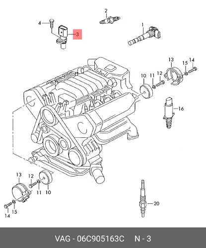 (AUDI), ДАТЧИК ИМПУЛЬСОВ 06C 905 163 C VAG