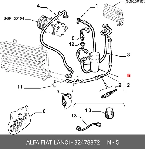 Осушитель кондиционера ALFA ROMEO 82478872