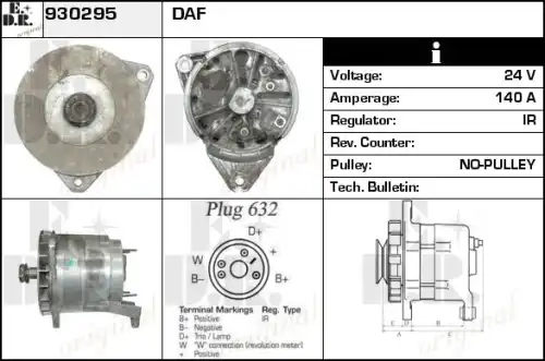 генератор DAF 930295 EDR