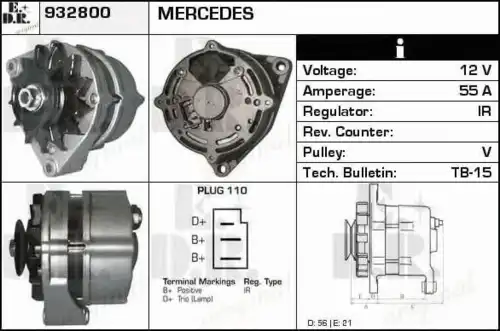 генератор DAF 932800 EDR