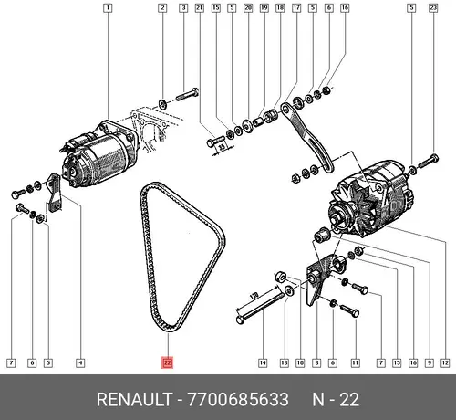 Ремень клиновой RENAULT 7700685633