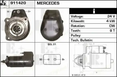 Стартер EDR 911420