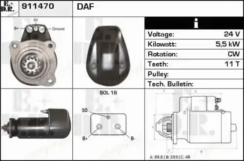 Стартер EDR 911470