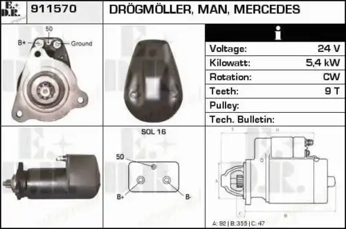 Стартер EDR 911570
