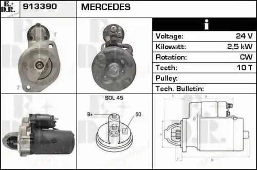 шкив генератора MB 913390 EDR