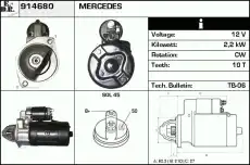 щетки генератора MB 914680 EDR