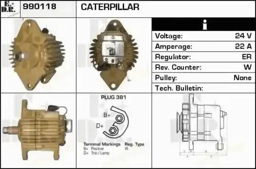 генератор Cat 990118 EDR