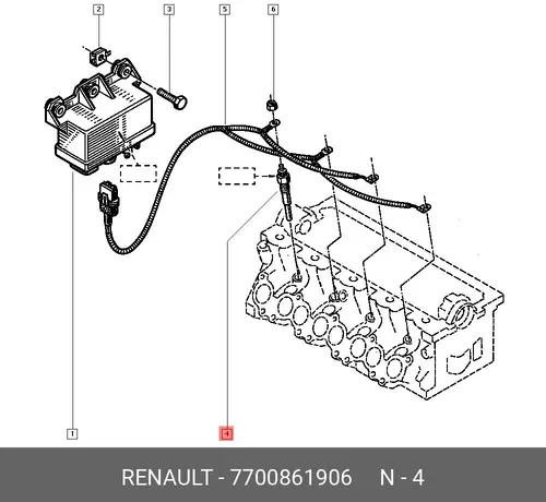 СВЕЧА ПОДОГРЕВА (ДИЗ. ДВИГ) 7700861906 RENAULT