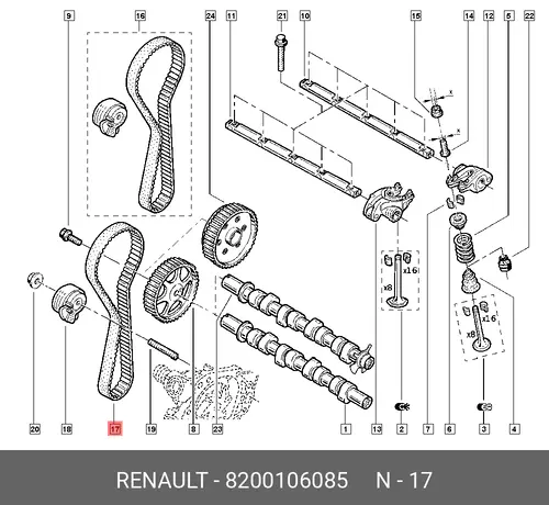 РЕМЕНЬ ГРМ 8200106085 RENAULT