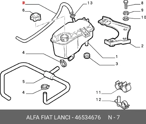 Шланг радиатора 46534676 LANCIA