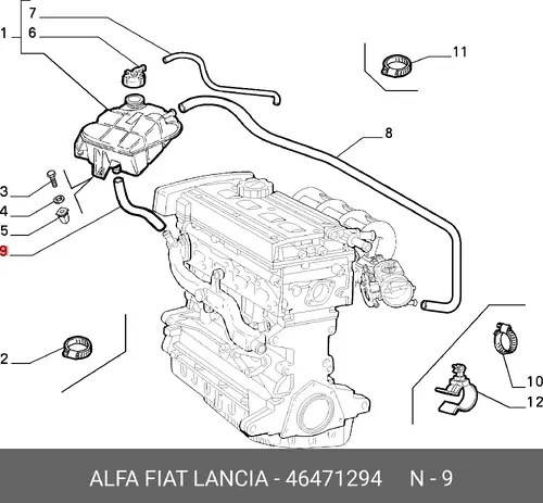 Шланг радиатора 46471294 LANCIA