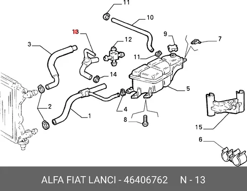 Шланг радиатора 46406762 LANCIA