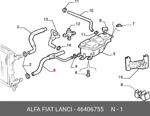 Шланг радиатора 46406755 LANCIA