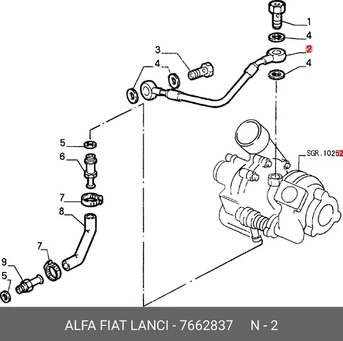 Маслопровод, компрессор 7662837 LANCIA