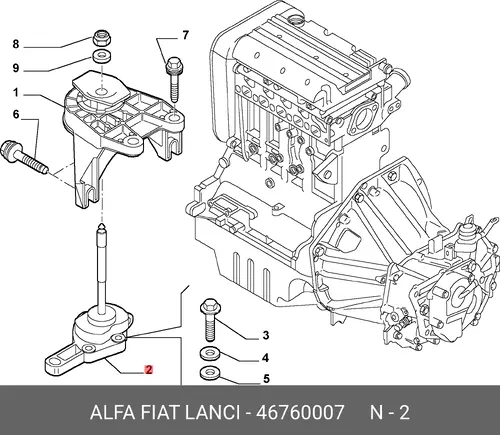 Подвеска, двигатель 46760007 LANCIA