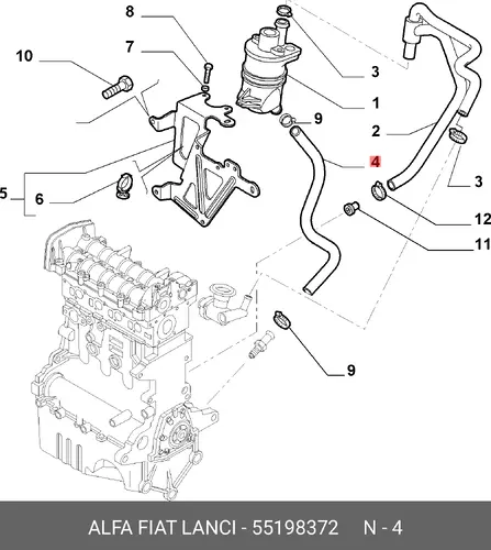 Масляный шланг 55198372 LANCIA