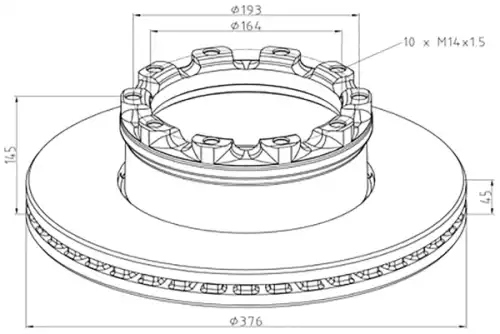 Brake disc front L/R (377mmx45mm) 066.802-00A PE
