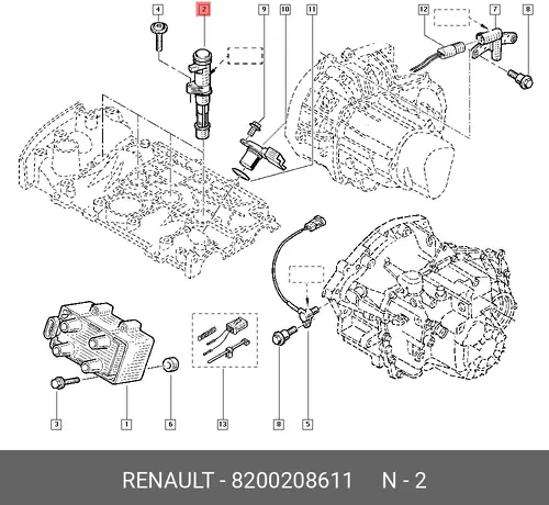Катушка зажигания RENAULT 8200208611