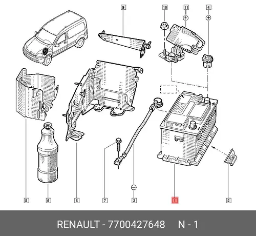 Аккумулятор RENAULT 7700427648