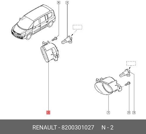 Фара противотуманная RENAULT 8200301027