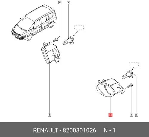 Фара противотуманная RENAULT 8200301026