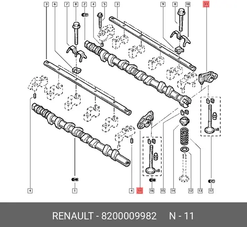 Коромысло клапана ГРМ RENAULT 8200009982