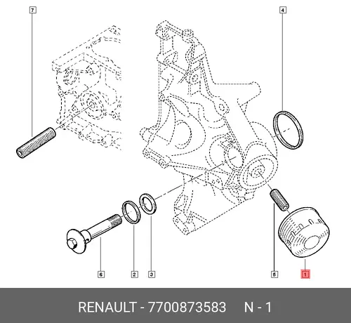 фильтр масляный Ren 7700873583 RENAULT