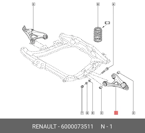 рычаг левый Ren 6000073511 RENAULT