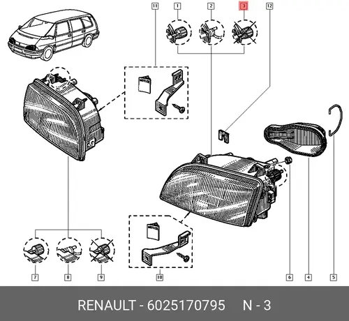 Фара RENAULT 6025170795