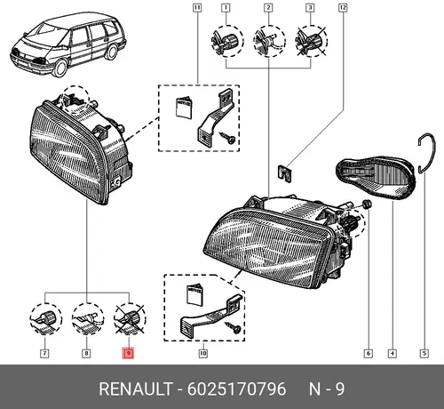 Фара RENAULT 6025170796