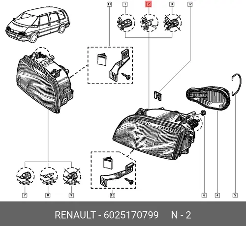 Фара RENAULT 6025170799