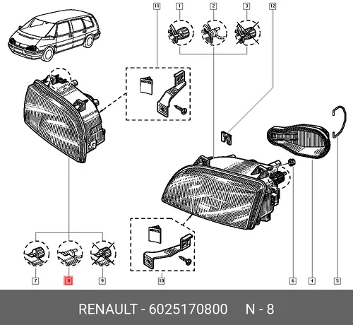 Фара RENAULT 6025170800