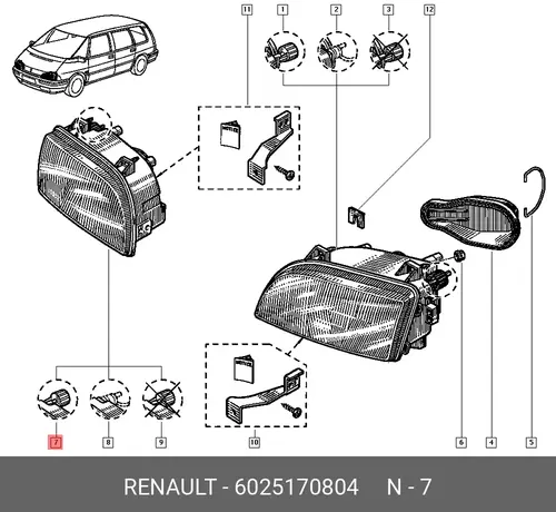 Фара RENAULT 6025170804