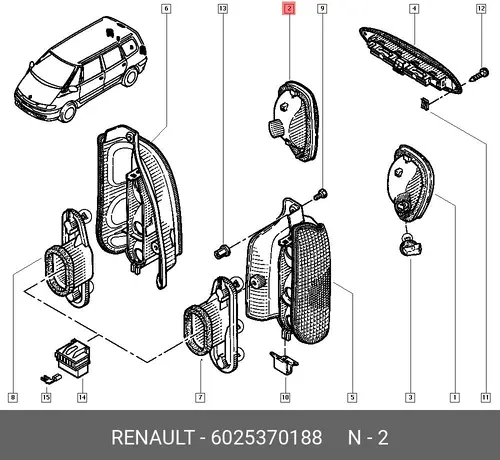 Фара противотуманная RENAULT 6025370188