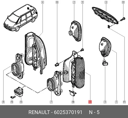 Фара RENAULT 6025370191