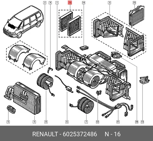 Фильтр воздушный RENAULT 6025372486