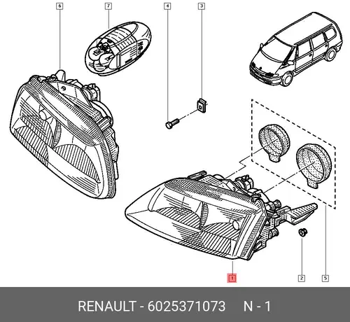 Фара RENAULT 6025371073