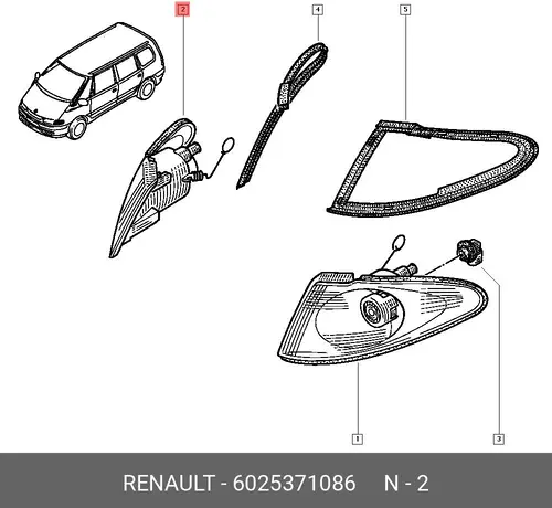 Фара RENAULT 6025371086