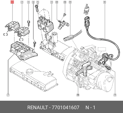 Катушка зажигания RENAULT 7701041607