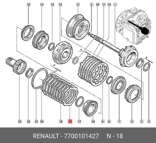 ДИСК ФРИКЦИОННЫЙ АКПП 7700101427 RENAULT