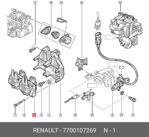 Катушка зажигания RENAULT 7700107269