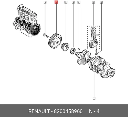 ШКИВ КОЛ.ВАЛА 8200458960 RENAULT