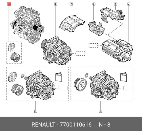 Кронштейн двигателя Renault 7700110616