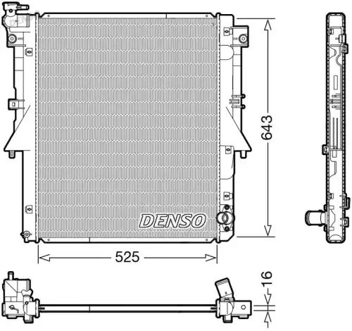 Радиатор системы охлаждения двигателя DENSO DRM45054