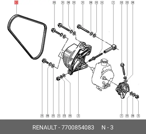 Ремень клиновой RENAULT 7700854083