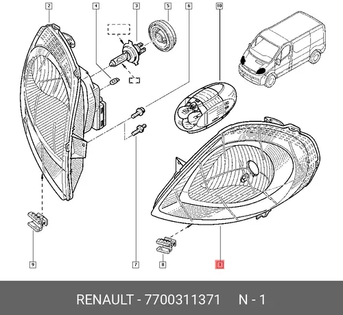 Фара RENAULT 7700311371