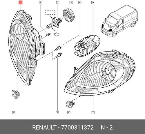 Фара RENAULT 7700311372