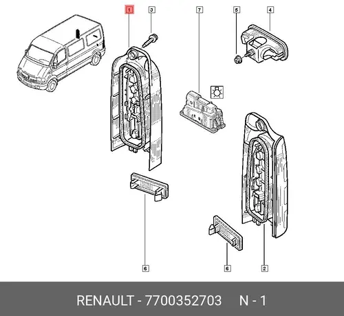 Фонарь задний RENAULT 7700352703