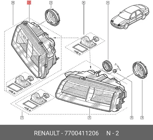Фара RENAULT 7700411206